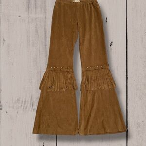 Brown Fringe Flare Pants 🤠